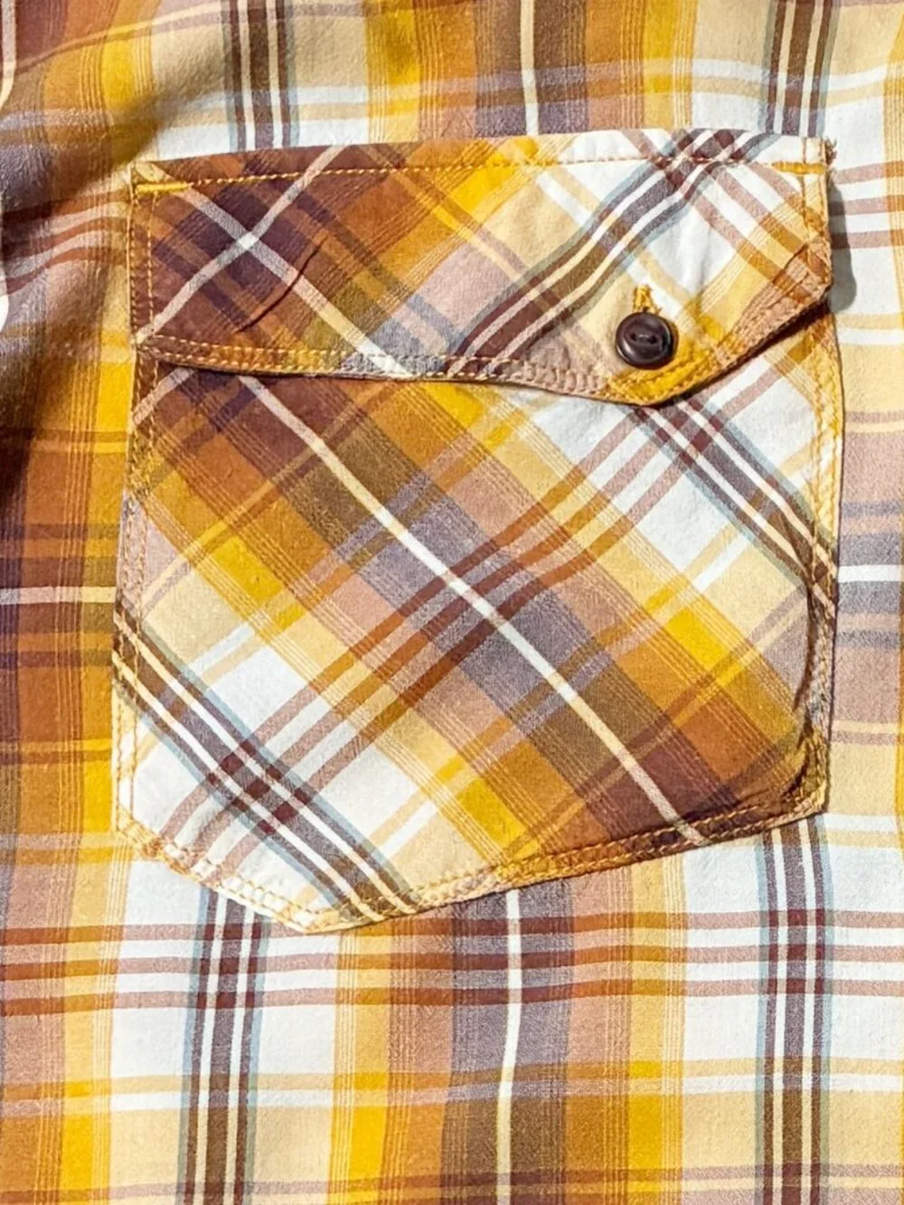 The North Face Watchme Shirt Men's XL Orange Plaid Cotton Modal Button Up SS